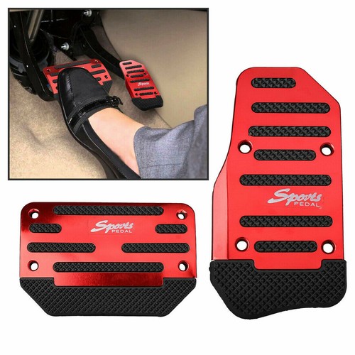 Red Non Slip Automatic Pedal Brake Foot Treadle Cover Auto Interior Accessories - Picture 5 of 17