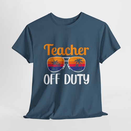 School Teacher Unisex Heavy Cotton Up to 5XL Tee T-Shirt 'Off Duty' - Picture 74 of 118