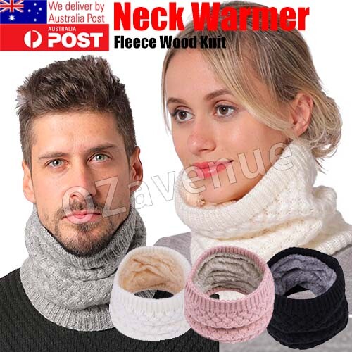 For Women Men Neck Warmer Tube Winter Knitted Scarf Thermal Warm Thicken Chunky - Picture 14 of 21