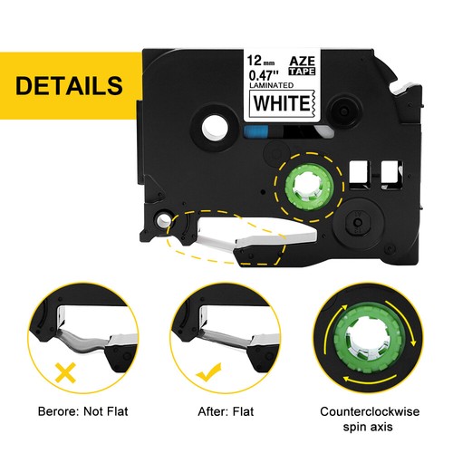 TZe-2312PK for Brother P-Touch TZ Tape 12mm 1/2" TZ231 White Label Maker PT-D210 - Picture 3 of 18