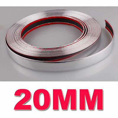Vaorwne 20mm 5m Chrome Car Styling Moulding Strip Trim Self Adhesive Crash Protector Van