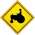 Tractor Crossing Novelty Mini Metal Road Notice 8" Cross Xing Crossing Sign