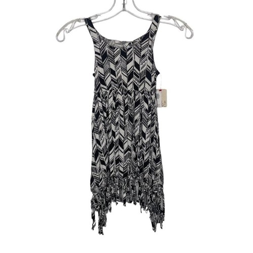 Billabong Dress Girl Kids Size XXS 4/5 Black White Sleeveless Unlined Pullover