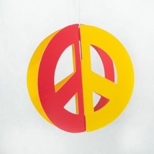 Tie Dye Groovy Peace Sign Party Supplies 3D Hanging Peace Sign Cutouts 6