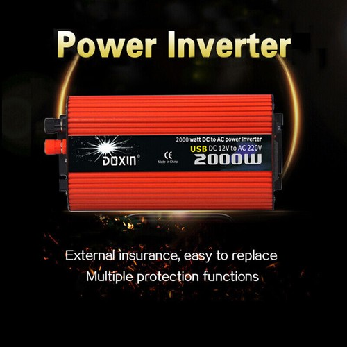 2000W Grid Tie Power Inverter DC 12/24V 48V to AC 220V Car Converter USB AU - Picture 6 of 24