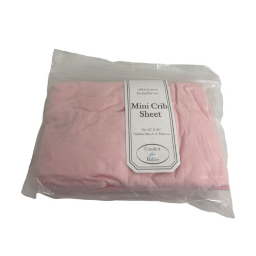 COMFORT FOR BABIES AMERICAN BABY MINI PINK PORTABLE CRIB SHEET 24"x38" NEW - P2