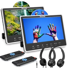 2 x 12" IPS Screen Portable DVD Player Car Moniter TV USB/SD/HDMI AV IN OUT MP4