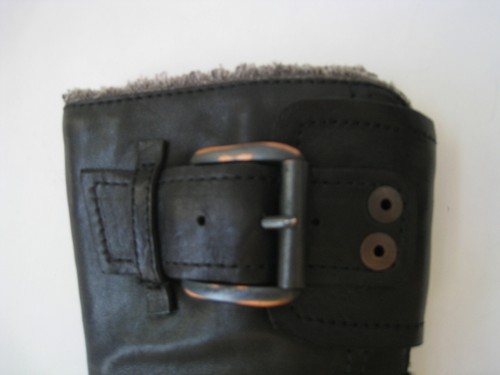 APEPAZZA FLUTE BLACK SUPPLE LEATHER MIDCALF 3" WEDGE WMNS BOOT US 6.5 EUR 37 HOT - Picture 10 of 12