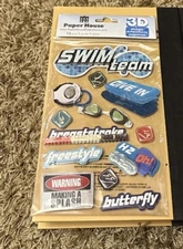 Paper House Dimensional SWIM TEAM Stickers 13 Pieces