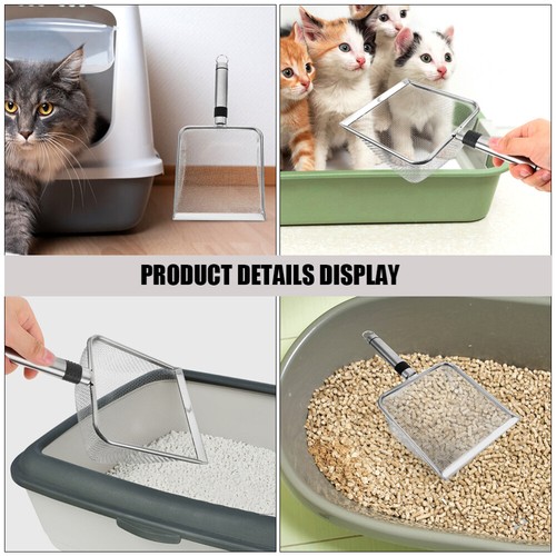 Stainless Steel Cat Litter Shovel Sifting Scoop Sifter Fine Poop Scooper - Picture 11 of 12
