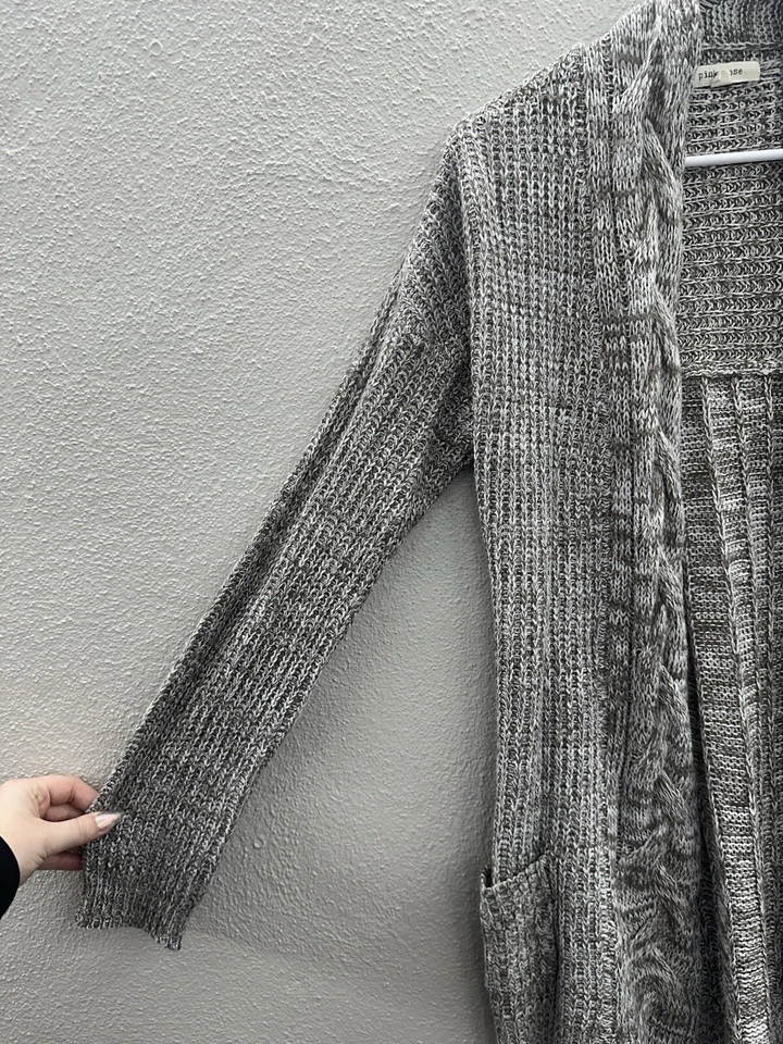 Розовый розовый женский кардиган размер средний коричневый с длинным рукавом открытый передний - Изображение 2 из 4