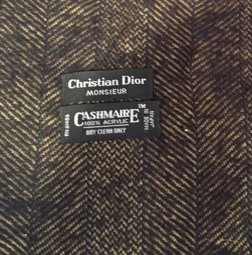 Vintage authentisch Christian Dior Monsieur Cashmaire karierter Schal Japan 47x11 Zoll - Bild 2 von 13