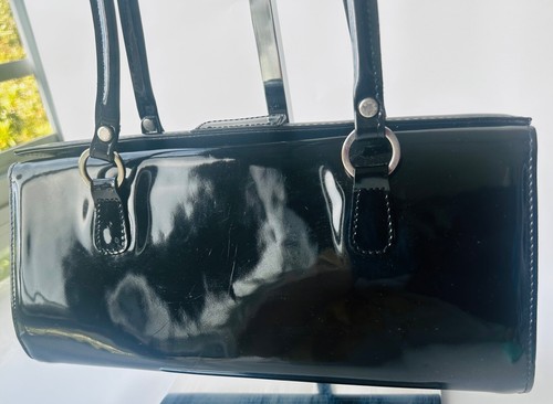 "I Santi" Made in Italy shiny patent Leather Purse Bag Vintage - Picture 5 of 16