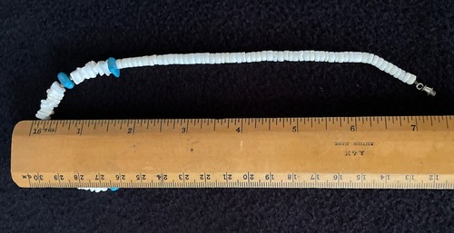 Vintage 1970s Puka Shell & Turquoise Hawaiian Surfer Necklace Choker 15" - Picture 6 of 7