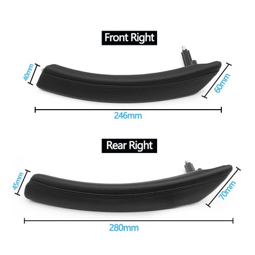For BMW 5 E60 2006-2010 Passenger Door Interior Pull Handle Leather Cap Assembly - Picture 3 of 36