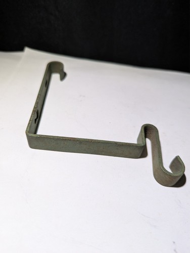 ANTIQUE JUDD CAST IRON DRAPERY CURTAIN TIE BACK SET GREEN TOP ORNAMENT BRACKET - Picture 7 of 13