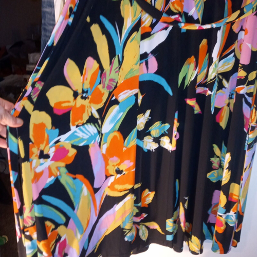 MSK Plus 3X Damen Blumen Midikleid Gürtel Taille - Bindebänder am Ärmelende - Bild 11 von 18