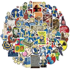 Fallout Sticker DECAL LOT OF 50, VAULT BOY, NUKA COLA, NUKE BOMB, NEW VEGAS