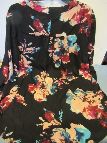 P36) Womens 2X Multicolored Floral Long Sleeve Dress Chest Pocket Ava and Viv - Picture 7 of 9