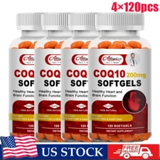 4 Bottles CoQ 10 Coenzyme Q10 Softgels 120 Caps for Cardiovascular Heart Health