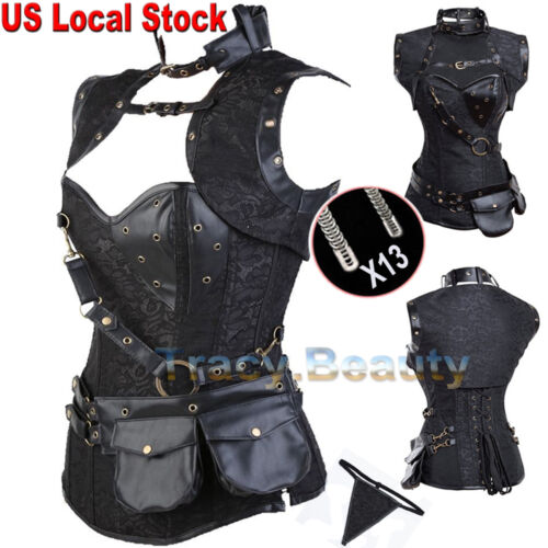 Sexy Corsé para Mujer Cintura Cintura Huesa Entrenamiento Hueso Prenda para el torso Steampunk Sobrebusto Bustiers - Imagen 11 de 29
