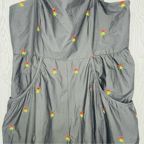 Nwt cider oversized pant jumper romper sleeveless cherry embroidered cotton 3x - Picture 2 of 11