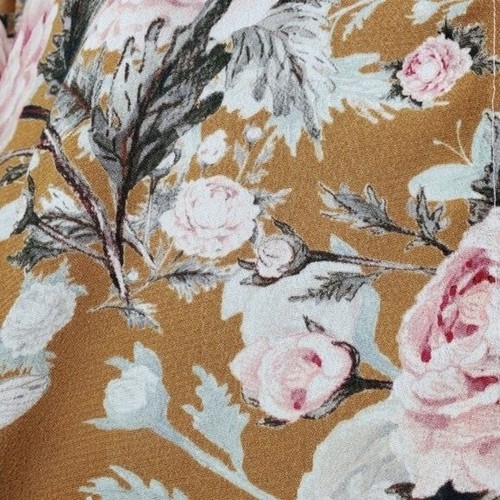 Top donna Lupita manica lunga rosa floreale bottoni davanti Soft Surroundings taglia M - Foto 6 di 8