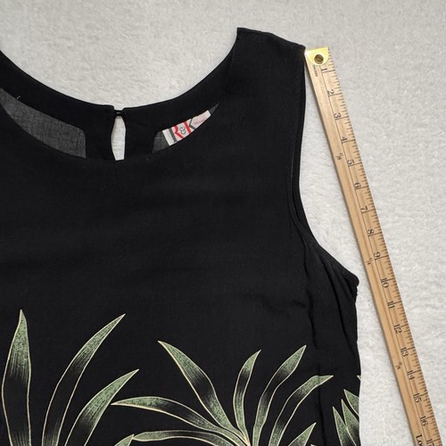 R & K Originals 18 Dress Black Brown Tropical Rhinestones Sleeveless Read* - Picture 10 of 13