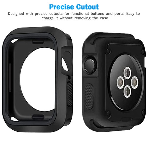 Funda protectora y protector de pantalla de vidrio para Apple Watch Series 9 8 7 45 mm 6 44 mm - Imagen 4 de 7