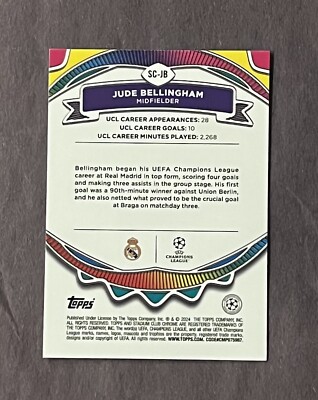 ベリンガム　topps stadium club 2022 Topps Stadium Club Chrome UEFA #22 JUDE BELLINGHAM