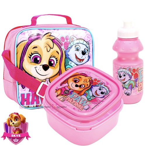 Childrens Kids Insulated 3pcs Lunch Bag Set Box Kids Boys Girls School Food - Picture 34 of 54