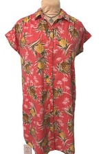 Old Navy Women Linen-dress Pineapple & Palm trees Prints Size L