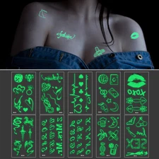 Luminous Tattoo Temporary Sticker Waterproof Face Arm Sticker Glow In Dark