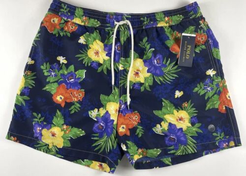 NWT Polo Ralph Lauren Men's Shorts Navy Floral Print Beach Swim Size M - Picture 3 of 5