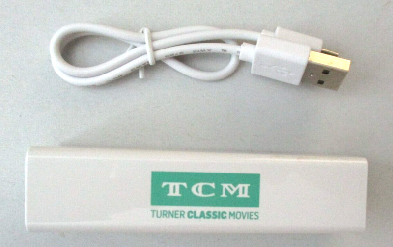 TCM Turner Classic Movies Power Bank 5V Promo 1200 mAh Useable capacity & cord
