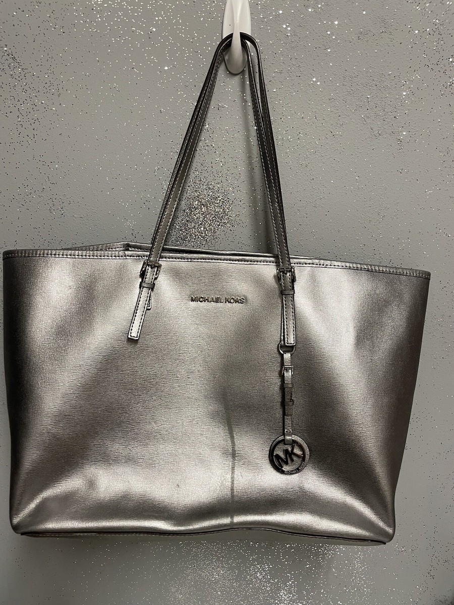 Michael Kors Jet Set Travel Large MultiFunction Carryall Gray Tote Bag