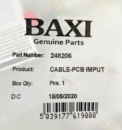 Baxi Combi Instantáneo 80 105 E HE Combi Principal 24 30 HE Cable Entrada PCB 248206 Nuevo - Imagen 4 de 9