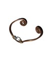 Copper Cuff Bracelet Wire Wrapping and Aquamarine stone