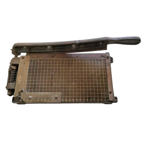 Vintage Photo Paper Cutter Cast Iron Germany Metric Military SPID Guillotine - Picture 1 of 14
