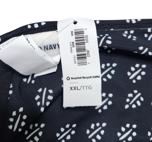 Old Navy Womens 2XL One Piece Swimsuit Bathing Suit Ruched Black White XXL - Picture 4 of 4