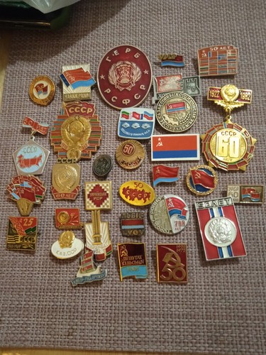 Coats of arms, flags of the republics of the USSR. 30 pieces. - Picture 1 of 8