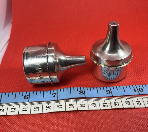 Vintage European Sterling Silver Salt & Pepper Shakers Set Size 2.00” PEPPAR - Picture 10 of 16