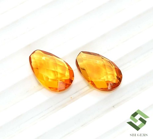 Natürlicher Citrin Briolette Schliff Paar 12x8 mm 6,08 kt facettiert lose Edelsteine - Bild 7 von 8