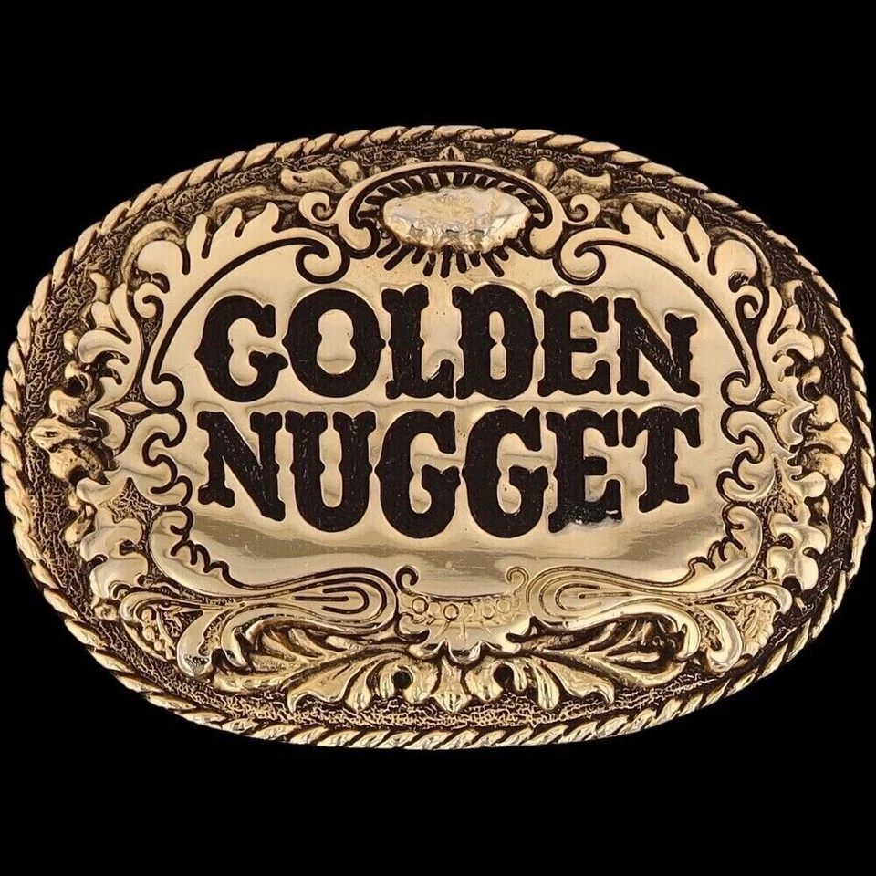 Nuevo Golden Nugget Las Vegas Nevada Mesa de Juego Casino Nos Vintage Hebilla de Cinturón Foto 4 de 4