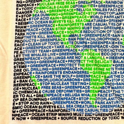 Vintage Greenpeace Hemd Herren Medium Earth Day Save World Pollution Species 80s - Bild 8 von 21