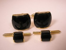 Black Vintage Formal DANTE Cuff Links  Tux Shirt Studs prom groom p75