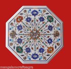 18" Marble Corner Table Handmade Pietradura Inlay Work For Home Decor & Garden