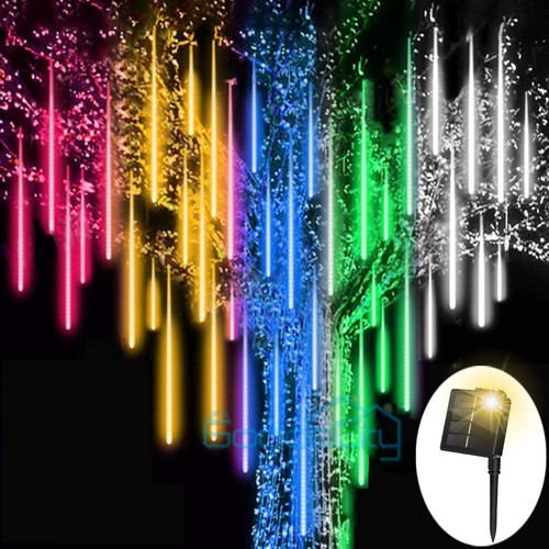 Meteoros Lluvia Luces 144 LED 8 Tubo De Arbol Navidad Decoracion Exterior Jardin - Picture 5 of 16