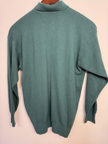 Brunello Cucinelli Silk Cashmere Sweater Collared Pullover Teal Green Buttons - Picture 5 of 10