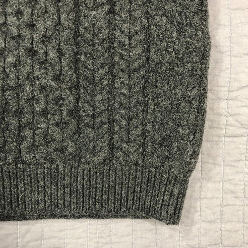 Aran Crafts Sweater Kids Boy Medium Girl Gray Merino Wool Fisherman Cable Knit - Picture 15 of 24
